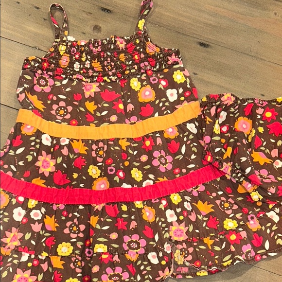 Gymboree Brown Floral Tiered Sundress Sz 18-24 Mo - Picture 3 of 3